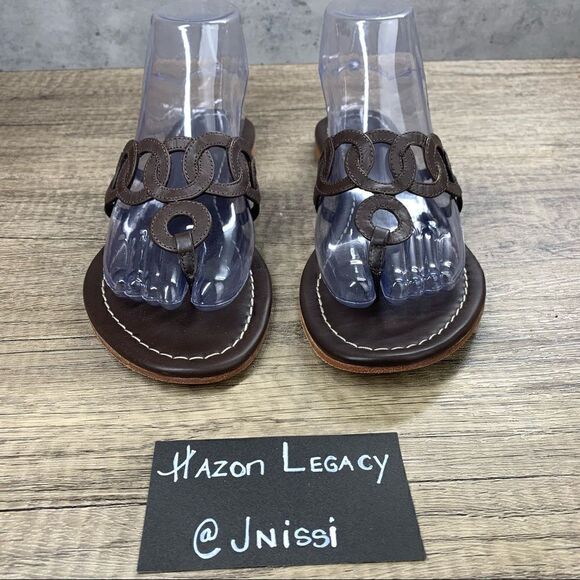 Boden~Women’s~Brown Leather Flat Thong Sandal~Size 38EUR/7.5 US - Picture 3 of 9